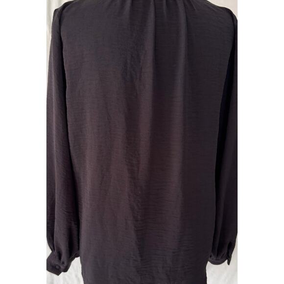 Nine West Medium Black Button Front Blouse Polyester - Picture 7 of 8